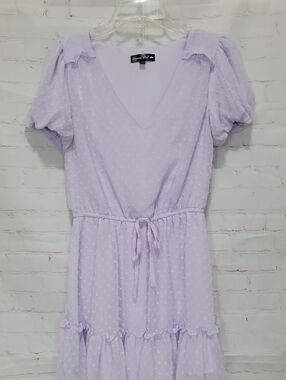 Crystal Doll Lavender Top with Black Brand Tag